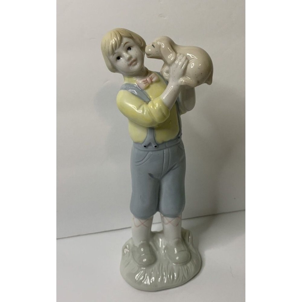 Prestige Collector's Club Excel 1990 Figurine - Boy with Puppy, 7" Tall